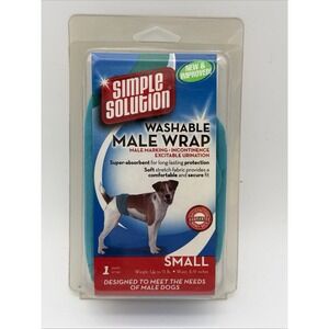 Simple Solution Washable Male Dog Wrap Small Reusable Up to 15 lb NEW Teal